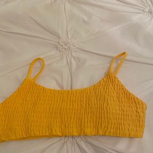yellow bikini top w popcorn material